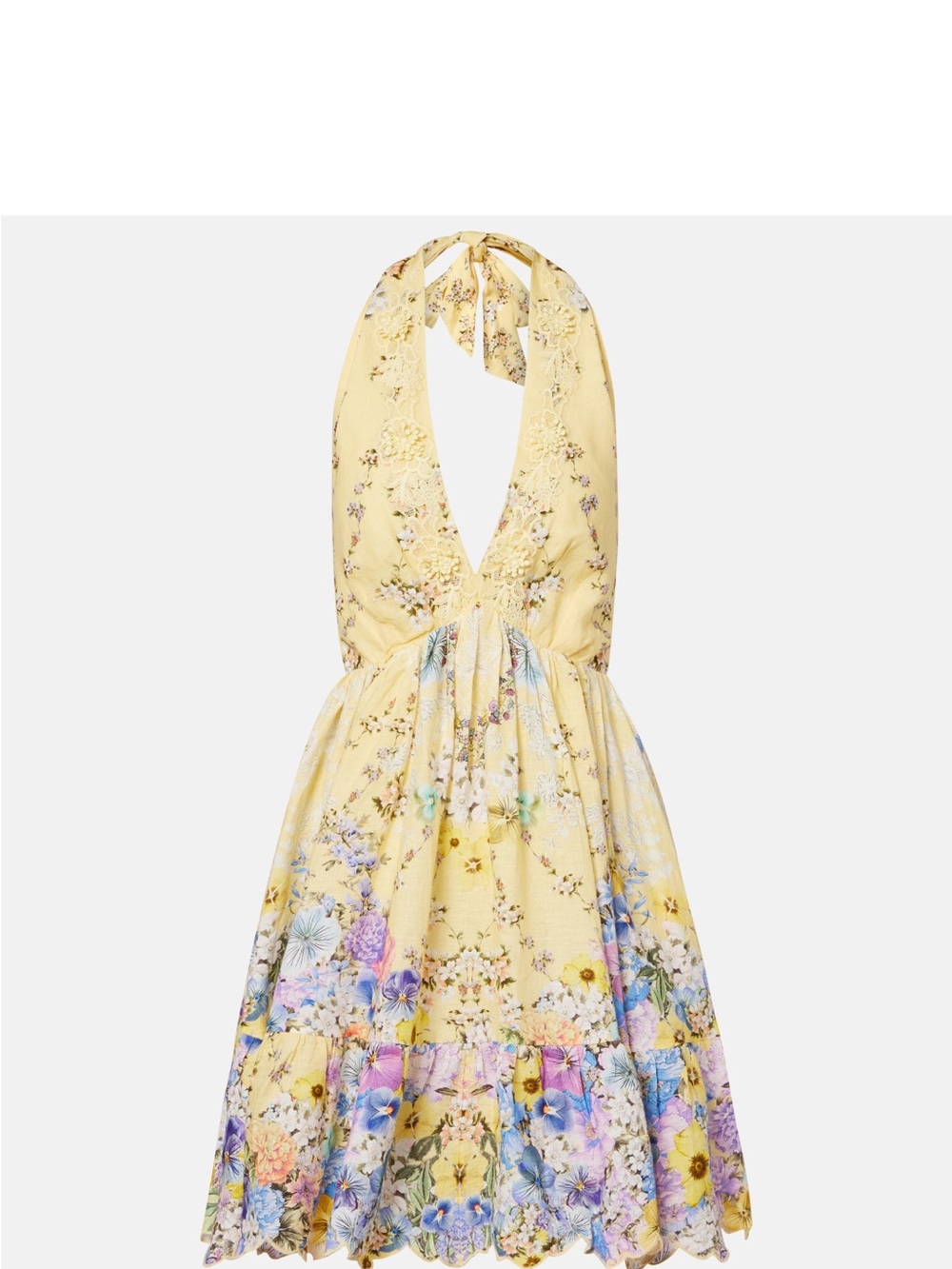 CAMILLA
Embellished floral halterneck linen minidress - Picture 6 of 10